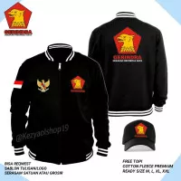 Jaket Varsity Basebal Logo GERINDRA - Jaket Partai Gerundra Bonus Topi