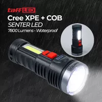 Senter Swat Police LED Cree XPE COB Cas Ulang Portable Super Terang