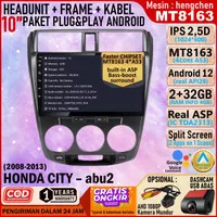 Headunit Android MT8163 2/32GB QLED+ Frame 10 Honda City 2008 Grey