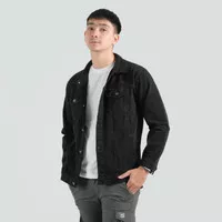 Mcvois Jaket Jeans Hitam Pria Wanita Original Premium Distro