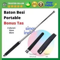 Baton Stick Panjang Police Solid Steel Pentungan Tongkat Besi Padat