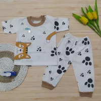 Stelan Baju Bayi laki dan prempuan Usia 3-12 Bulan Oblong lucu kancing