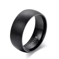 KV444 Fashion 8MM Men s Black Titanium Steel Ring Wedding Engagement A