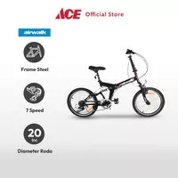 ACE - Airwalk Expresso Suspension Sepeda Lipat 20 7-Speed - Hitam