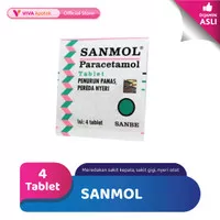 Sanmol untuk Penurun Panas & Pereda Nyeri (4 Tablet)
