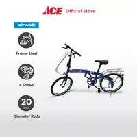ACE - Airwalk Expresso Sepeda Lipat 20 Inci 6-Speed - Biru