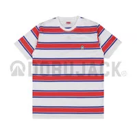 Dobujack Tshirt Stripe Ruffle White Red Tees