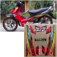 Striping original Suzuki Shogun SP 125 merah tahun 2006 2007