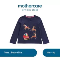 Mothercare Festive Reindeer Long Sleeved T-Shirt - Kaos Anak (Biru)