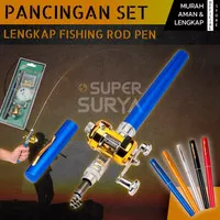 Pancingan Set Lengkap Pulpen Reel Joran Fishing Rod Pen Simple