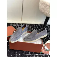 Loro Piana Summer Walk Loafers Sepatu Pria VVIP Quality Grey