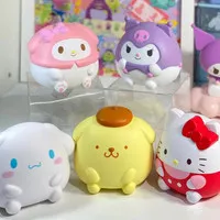 Squishy Sanrio Chubby Hiasan Meja Kuromi, Melody, Cinnamoroll Kitty