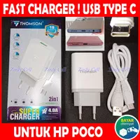 Fast Charger USB Type C Untuk HP POCO F6 F5 F4 F3 F2 F1 Carger