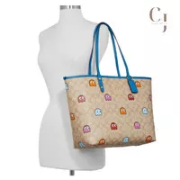 Tas Wanita City Tote Bag Coach Reversible In Signature Canvas Print