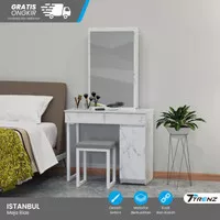 Trenz Furniture Meja Rias kaca rak Geser Kursi Meja Rias Minimalis