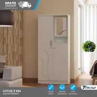 Trenz Furniture Lemari wardrobe 2 pintu kaca masuk almari baju lotus