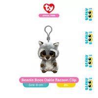 TY Beanie Boos Oakie Racoon Keychain - Gantungan Kunci Boneka Rakun