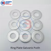 M8 Ring Plat Besi Galvanis Putih Wp Washer Plate 8Mm Per 100 Pcs