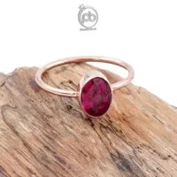 Cincin Perak 925 Lapis Emas Rose Gold Ruby Siam Brilliant Rubiana