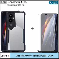 Case Tecno Pova 4 Pro Paket 2in1 Hardcase Shockproof Transparans