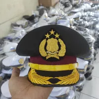 Topi Pet Polisi PAMEN Coklat PDU PDH Perwira Menengah Ciputat