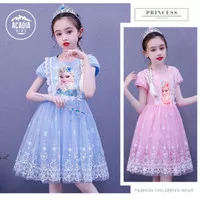 Dress Anak Perempuan EMIKO Motif Disney Frozen Elsa Lengan Pendek