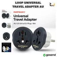 Loop universal travel adapter au us uk to eu plug 16a n16 black