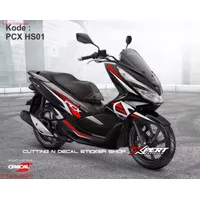 Cutting Sticker Honda pcx 150 Merah Silver