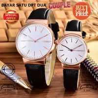 Bonico Jam Tangan Couple Pria & Wanita 3868GL Leather (HARGA SEPASANG)