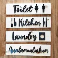 Tulisan Kayu | Room Sign : Assalamualaikum Toilet Laundry Kitchen