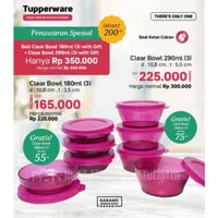 TUPPERWARE Clear Bowl Set 8pcs Kotak Makanan Bulat Anti Bocor [A08]