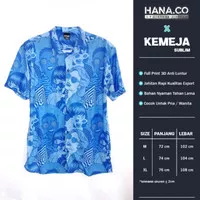 KEMEJA PANTAI KOREA PRIA/WANITA KEMEJA MOTIF BLUE PEOPLE