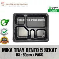 Mika Bento 5 Sekat BESAR 26cm TEBAL 50 pcs Kotak Bekal PLASTIK MEDAN