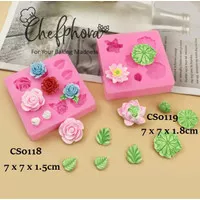 Cetakan Silikon Bunga Teratai Mawar Lotus Daun Fondant Coklat Hiasan Kue Jelly Clay