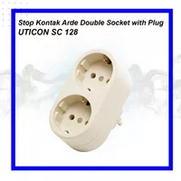 Stop Kontak Arde Double Socket with Plug UTICON SC 128 