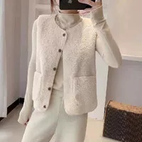 IMPORT WOMAN WINTER BUTTON WOOL VEST ROMPI WOL WANITA MUSIM DINGIN