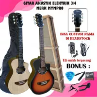 Gitar Akustik/Elektrik Ukuran 3/4 String Custom Nama GratisFree