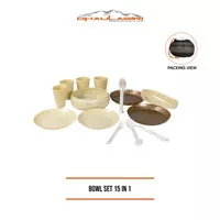 Peralatan Makan Set Camping Dhaulagiri Bowl Set 15 in 1 Hiking Piknik