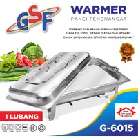 Chafing Dish Buffet Square 11 Liter - Wadah Saji Prasmanan Kotak Jumbo - Tempat Pemanas Makanan Sekat 1 /2 / 3 Stainless Steel GSF 6015 / 6016 / 6017