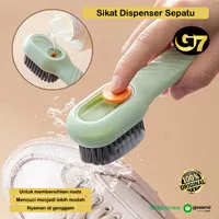 Sikat Pembersih Serbaguna Sikat Sepatu Baju Tas Karpet Dispenser Sikat Sabun Otomatis 2in1 Sikat Tempat Isi Sabun Refill Praktis Multifungsi Silikon Halus Lembut