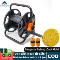 50m Gulungan Roll Selang air Portable - Taman Tanaman Berkebun - Garden air Hose Reel selang air Portable 50m tempat gulungan selang air anti kusut Garden water hose reel Penggulung Selang Portable