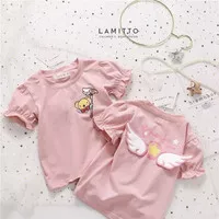 KAOS ANAK PEREMPUAN MODEL 3D SAYAP BELAKANG BAHAN KATUN HALUS IMPORT