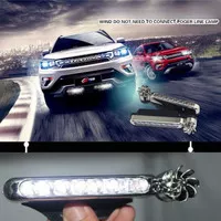 Car Light Warning No Wiring Wind Power Grille Fog LED Lamp Silver