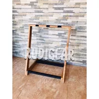 rak gitar stand gitar 3 slot rak gitar kayu minimalis estetik