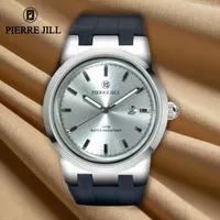 PIERRE JILL 1382 JAM TANGAN SPORT FASHION PRIA TALI SILIKON DATE AKTIF ANTI AIR FREE BOX