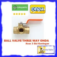 Ball valve 3 way 3/8 inch Onda stop kran 3 arah kuningan 3/8 onda