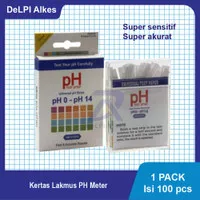 Terlaris! Kertas Lakmus Strip pH Meter Test Paper pH 0-14 Isi 100 Pcs