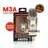 Lampu LED Motor Vixion H4 Hi-Lo 12W+12W AC DC AYOTO M3A 100% ORI