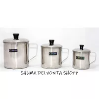 Gelas / Mug Stainless Steel SHUMA Plus Cover 8cm/10cm/12cm - MUG W