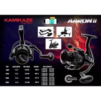 REEL PANCING KAMIKAZE AARON II 1000 - 2000 - 3000 - 4000 TYPE SPINNING